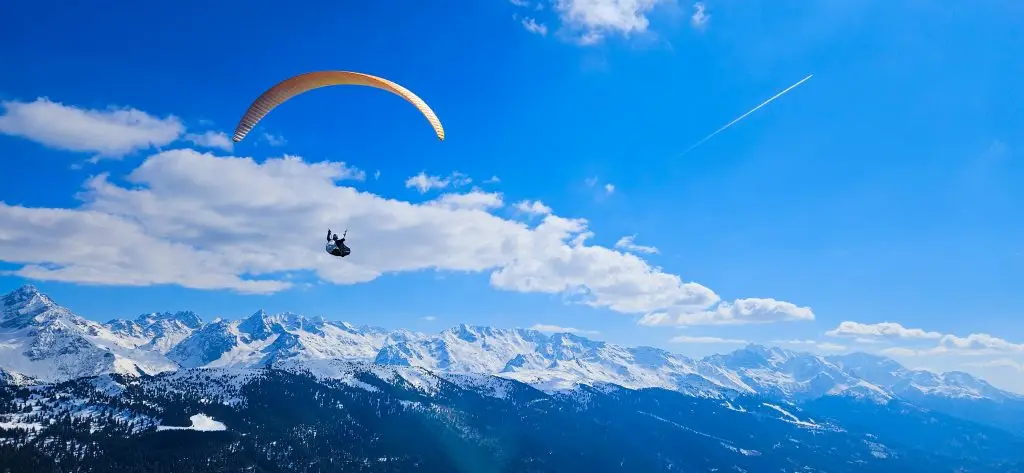 paraglider XC flying over Chartreuse from Saint-Hilaire